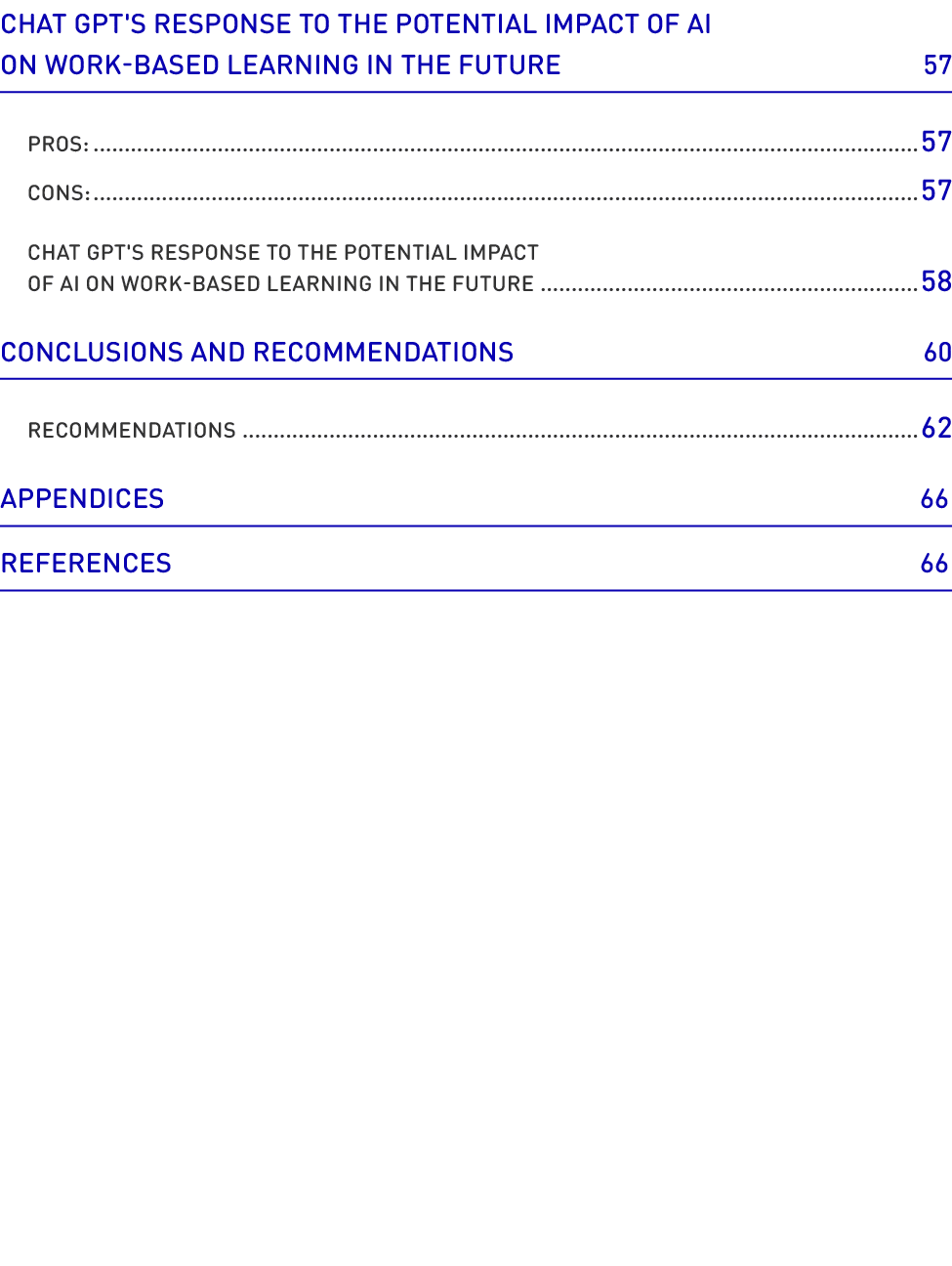Chat GPT's response to the potential impact of AI on work based learning in the future 57 Pros: 57 Cons: 57 Chat GPT'...