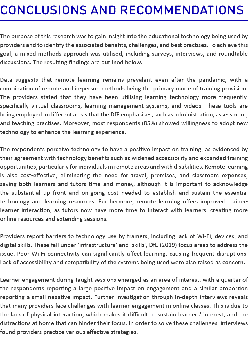 conclusions and recommendations The purpose of this research was to gain insight into the educational technology bei...