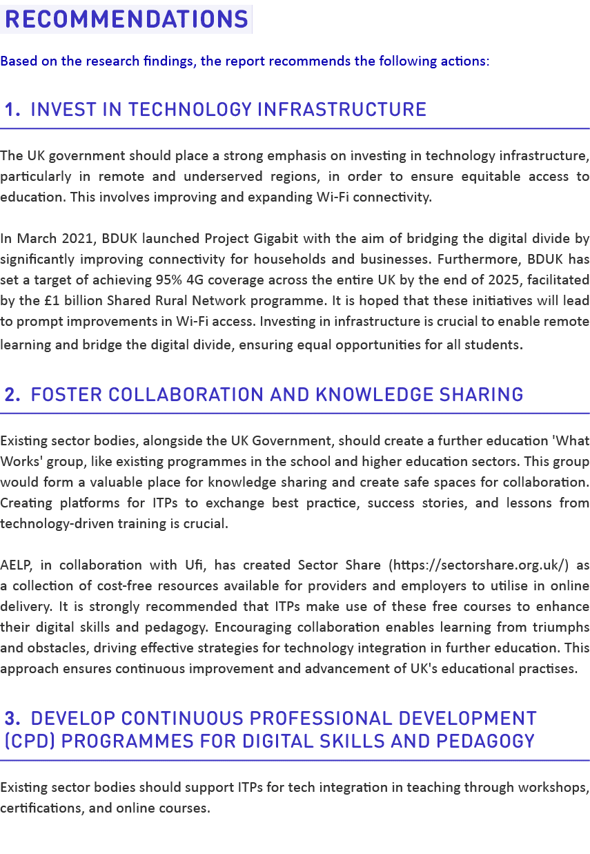 recommendations Based on the research findings, the report recommends the following actions: 1. Invest in Technology...